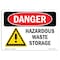 Signmission OSHA Sign, 7" Height, 10" Width, Rigid Plastic, Hazardous Waste Storage, Landscape, L-1320 OS-DS-P-710-L-1320 - alternate 1